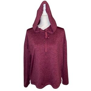 LEGEND Lightweight Hooded Sweatshirt Cranberry Wine Burgundy Size Large